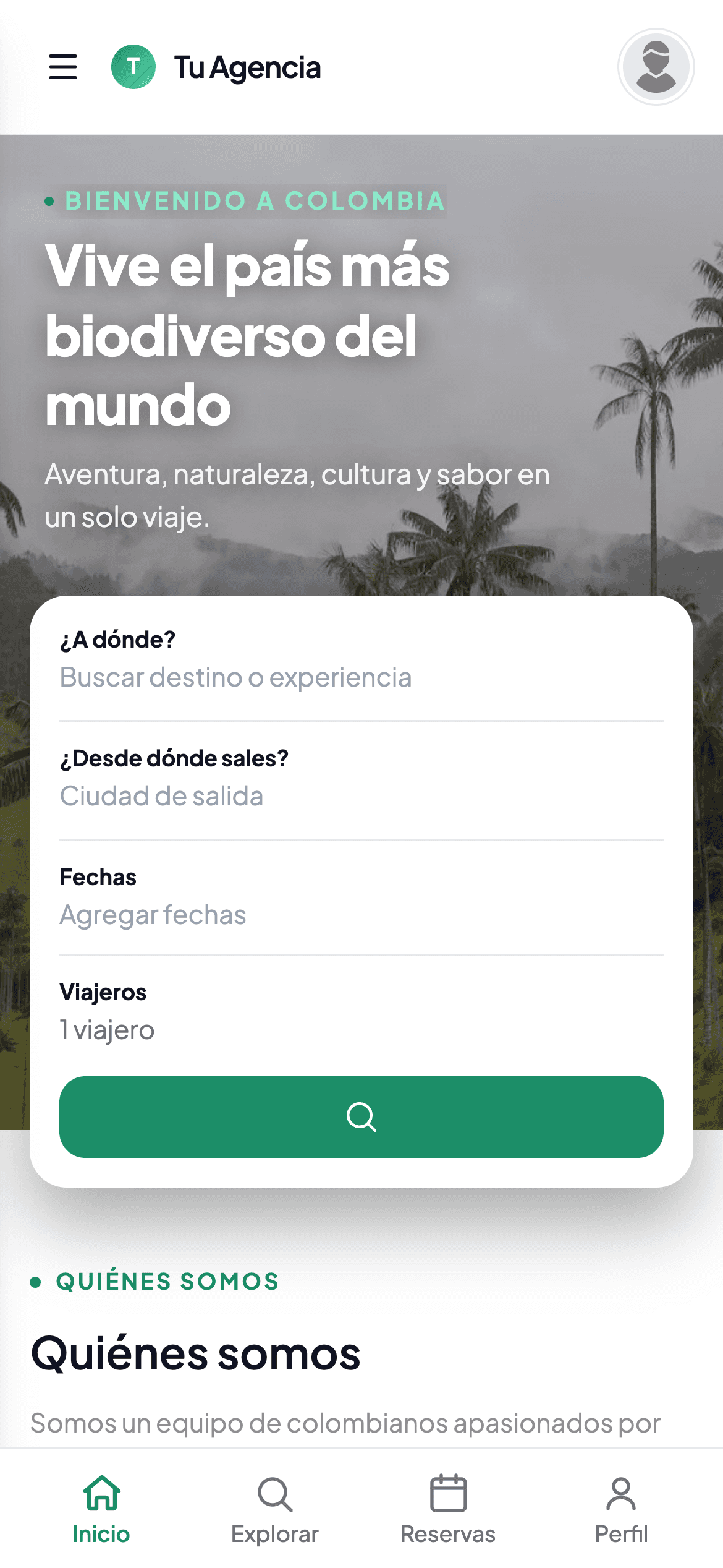 El mismo sitio de la agencia en versión móvil