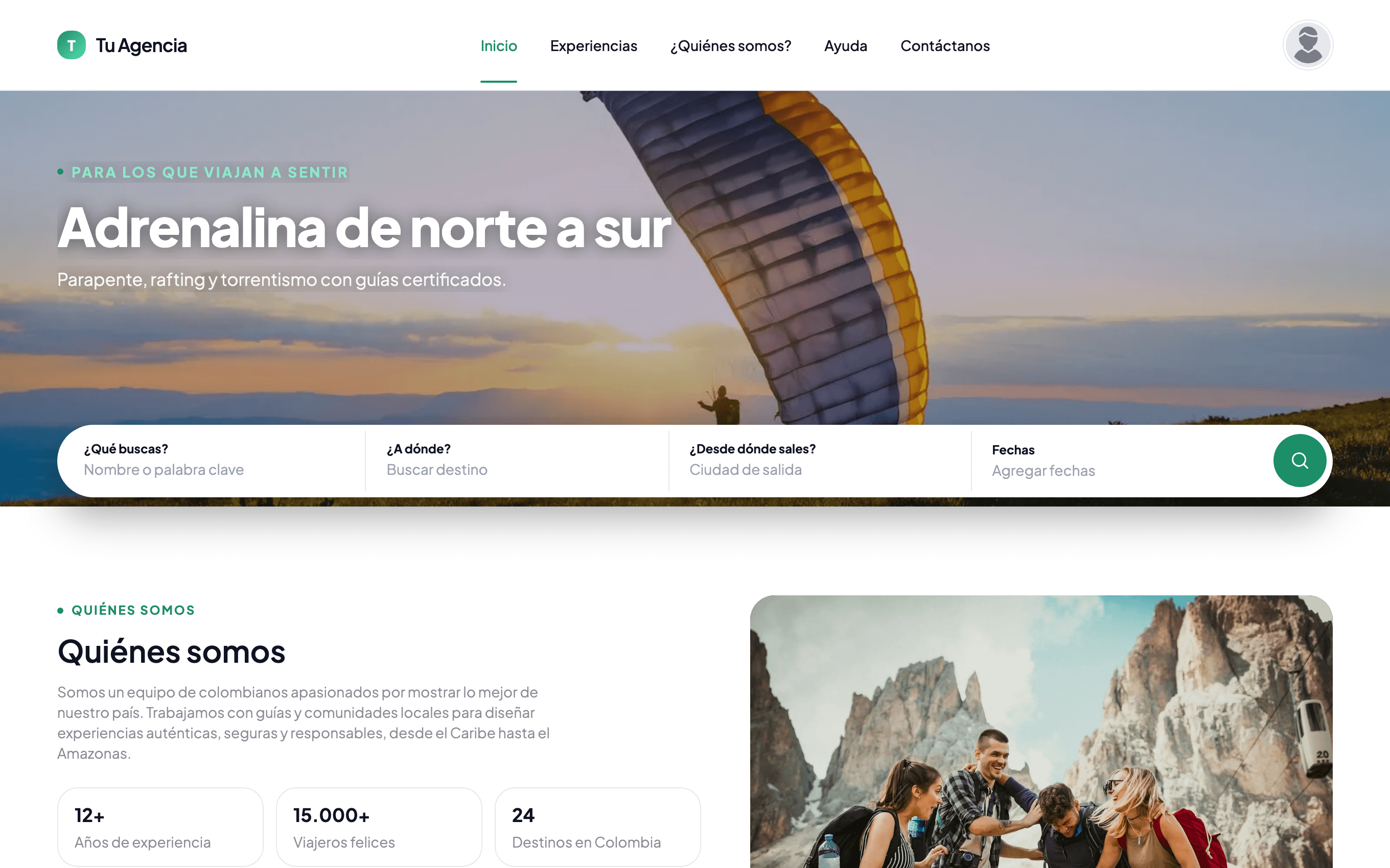 El sitio de la agencia mostrando el catálogo vigente